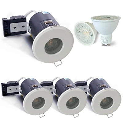 Imagen de Sweier Focos Empotrable Ignífugo, IP65 Techo Estanco Baño, GU10 5W 430LM Blanco Cálido 3000K AC220 240V LED Interior Downlight, Agujero ø68 75mm, Juego de 4.