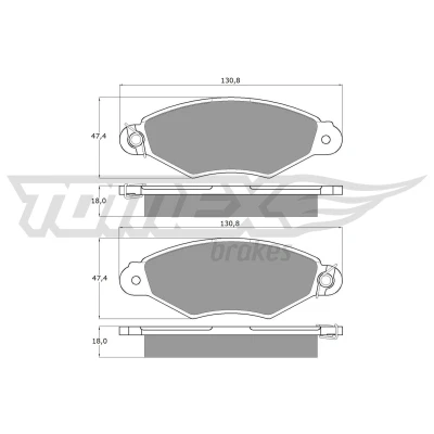 Imagen de TOMEX brakes TX 11 75 Juego de pastillas freno Eje delantero CITROËN: Xsara Hatchback, Coupé, Familiar, RENAULT: Kangoo I