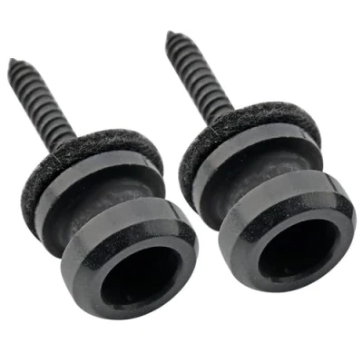 Imagen de Musiclily Pro 12mm Acero Enganches de Correa Strap Buttons para Guitarra Eléctrica Acústica Clásica Ukelele, Negro (Set 2)
