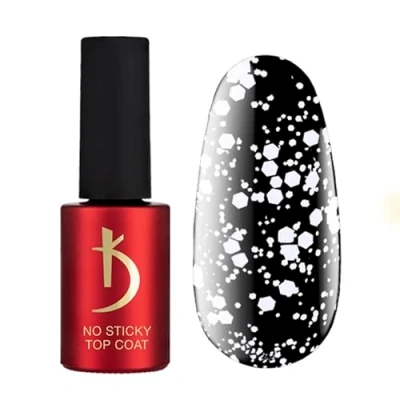 Imagen de Kodi Professional Top Coat Semipermanente No Wipe Gel UV Blanco Copos 7ml Esmalte Capa Superior en para Uñas White Crush