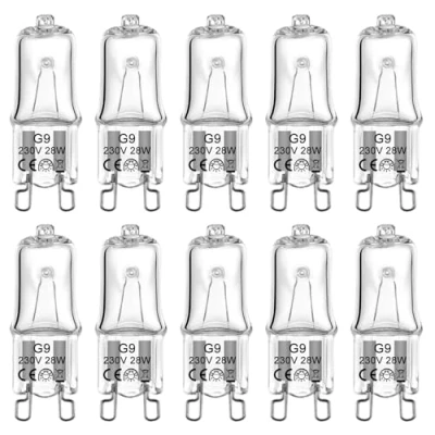 Imagen de liuchanghe Bombilla Halógena G9 28W 230V Regulable, Blanco Cálido 2800K Horno, Halógenas para Microondas, Cocina, paquete de 10