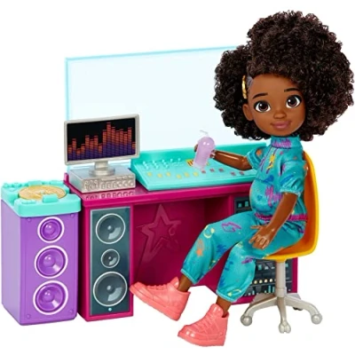 Imagen de Mattel Karma&#039;s World Juego de Estudio grabación con muñeca Karma y Accesorios, Incluye Disco Coleccionable