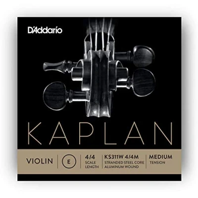 Imagen de D&#039;Addario Orchestral Zyex Cuerda individual Mi para violín, escala 4/4, tensión dura, marrón