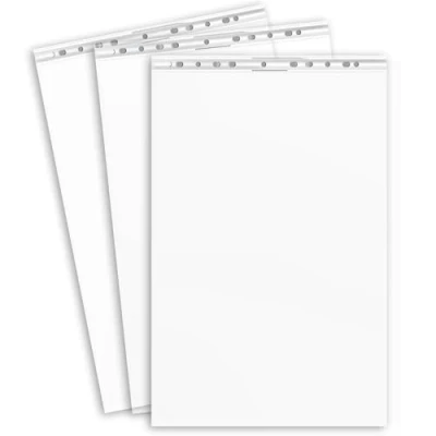 Imagen de Plus Office fundas multitaladro de polipropileno 100% reciclable, para documentos gran apertura, lomo reforzado. 25 unidades. (Transparente Cristal, A3 90 micras)