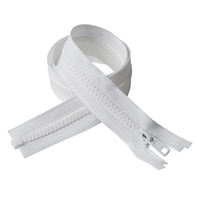 Imagen de IPEA BSZIP090 01 Cremallera Lampo largo 90 cm, Color blanco, 2 unidades, Cadena tamaño #5, Bisagras divididas para abandonar decoración costura chaqueta, cremallera, Ancho 30 mm