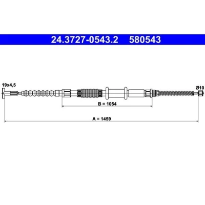 Imagen de ATE 24.3727 0543.2 Cable de Freno Mano 1459
