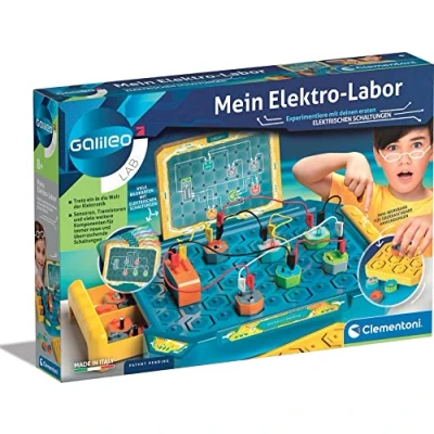 Imagen de Clementoni 59292 Galileo Lab Mi Laboratorio eléctrico, emocionante Caja de experimentos, Kit electrónico con sensores y Efectos luz, para niños a Partir 8 años