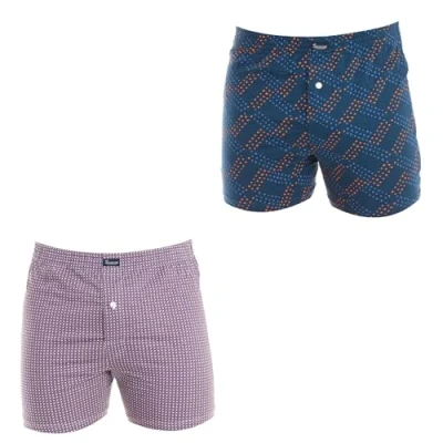 Imagen de Abanderado Bóxers abiertos de punto Esenciales Estampados Hombre x2, Multicolor (Mix Azul Flechas), 48
