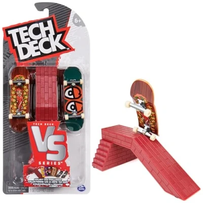 Imagen de TECH DECK FINGER SKATE PACK 2 TABLAS Y OBSTÁCULO Auténticos Skates de Dedos 96 mm para Fingerboarding Coleccionables Versus Series con 4 Cartas Desafío 6061574 Juguetes Niños 6 años+