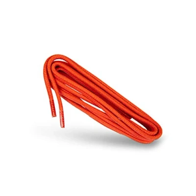 Imagen de Kaps Cordones Redondos Encerados, de 100% algodón natural, Elegantes para Zapatos Vestir y Diario, Hecho en Europa (75 cm 4 a 5 pares ojales / 98 Naranja)