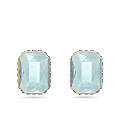 Imagen de Swarovski Pendientes Orbita, cristal verde en montura dorada, de la Colección Orbita