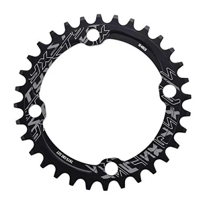 Imagen de Elprico Juego de Platos Bicicleta Moutain, 32/34/36/38 T BCD 104 Piezas reparación Anillo Cadena manivela Simple montaña Acero(32T Negro)