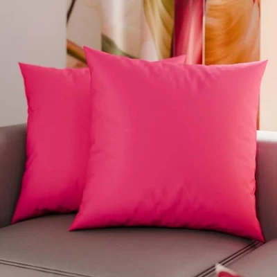 Imagen de PETTI ARTIGIANI ITALIANI Par de Fundas Almohada 50x50 cm, Pareja Funda Cojín Lisas Fucsia, 100% Microfibra Hipoalergénica, Made in Italy