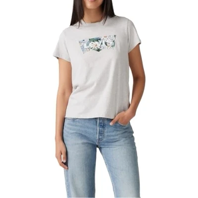 Imagen de Levi&#039;s The tee, Camiseta Mujer, Coloring Book Daisy BW Fill Orbit HTHR Grey, M
