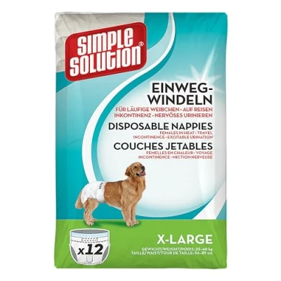 Imagen de Simple Solution pañales de perro hembra desechables, XL (paquete 12)