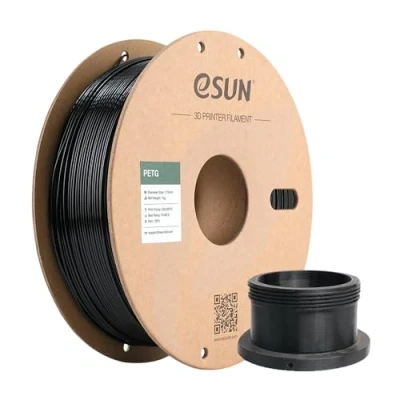 Imagen de eSUN Filamento PETG 1.75mm, Impresora 3D PETG, Precisión Dimensional +/ 0.05mm, 1KG Carrete (2.2 LBS) para de Impresión 3D, Negro Sólido