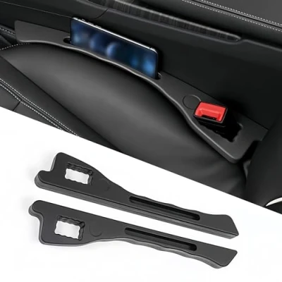 Imagen de 2 Piezas Relleno de Huecos Asiento Coche para VW Taigo Touran Tiguan CC Beetle Passat Jetta B6 B7 B8, Tapón Separación Automóvil Evita Que los Artículos Se Caigan,A Black