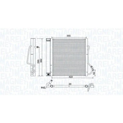 Imagen de MAGNETI MARELLI 350203810000 Condensador con secador 355x382x20 382 355 20 SMART: City Coupe, Cabrio, Fortwo I Coupé