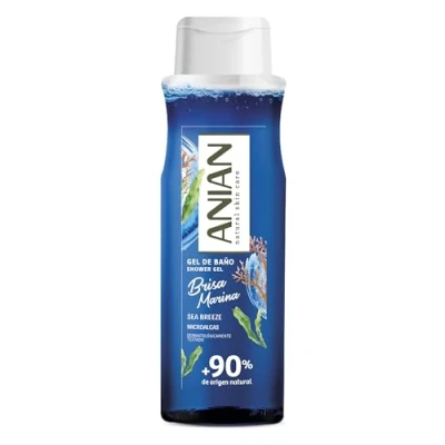 Imagen de ANIAN Gel de Baño Brisa Marina, 750 ml, con Extracto Microalgas, Aroma Fresco y Oceánico, para Todo Tipo Piel, +90% Ingredientes Origen Natural, Apto Veganos
