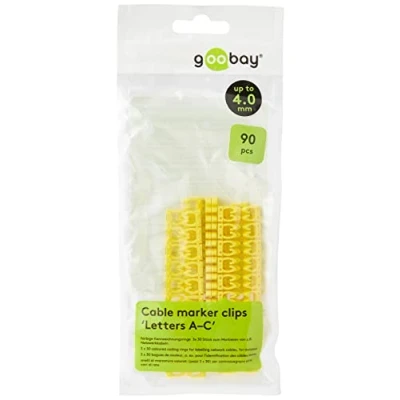 Imagen de Goobay Clips para marcar Cables 0 9&quot; por diámetro, de Colores Amarillo 4,0 mm