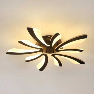 Imagen de Comely Lámpara de Techo LED, 50W 5625LM Plafon Moderno, Luz para Sala Estar Dormitorio, 72cm, Cálida 3000K, Negro