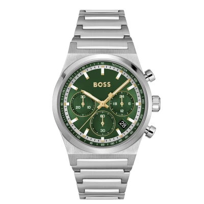 Imagen de BOSS Candor Reloj silvercoloured/green, Hombre, Talla: One Size, Silver coloured/green