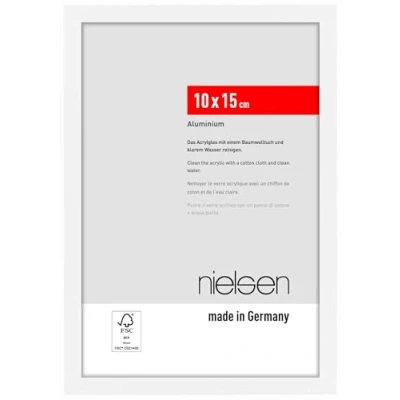 Imagen de nielsen Portarretrato de aluminio, marco Atlanta, 10x15 cm, Blanco mate