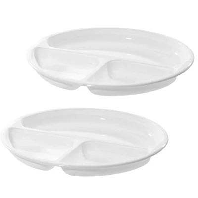 Imagen de Westmark Plato de menú para microondas con 3 compartimentos, 2 unidades, Diámetro: 25 cm, Plástico, Blanco, 224022E3