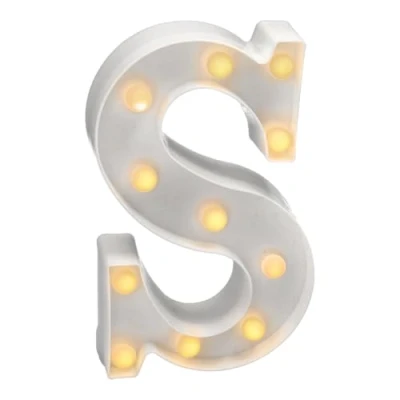 Imagen de Jandei letras led iluminadas, letra S con luz blanca cálida, luces decoración y ambiente, nocturna bodas, cumpleaños, escaparates, números (funcionan pilas)