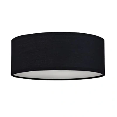 Imagen de Smartwares 10.004.64 Lámpara de techo, pantalla tela 30 cm diámetro, dos apliques con casquillos E14, compatible bombillas hasta 40 W, Iluminación Interior, IP20, Negro