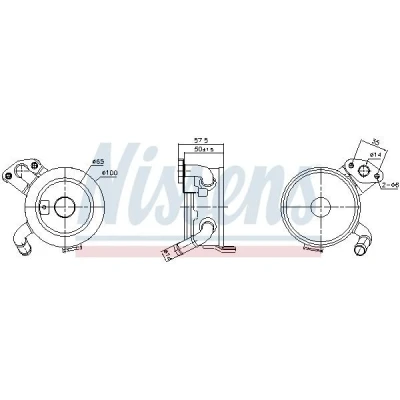 Imagen de Radiador de aceite, aceite motor NISSENS 91379