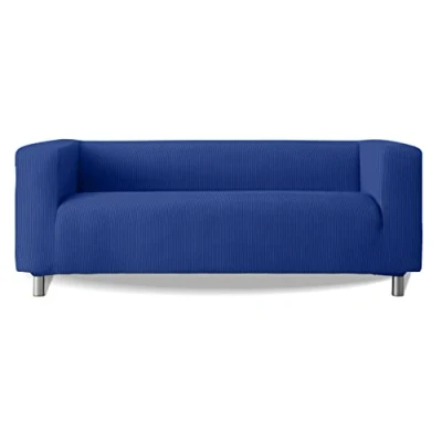 Imagen de Milica Funda de sofá Modelo Klippan Brazos Sofa Altos Tejido elástico Suave Aruba Color Azul