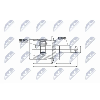 Imagen de NTY NPZ HD 046 Junta Homocinética lado de rueda, Eje trasero HONDA: Accord 7 Limousine, CR V 2
