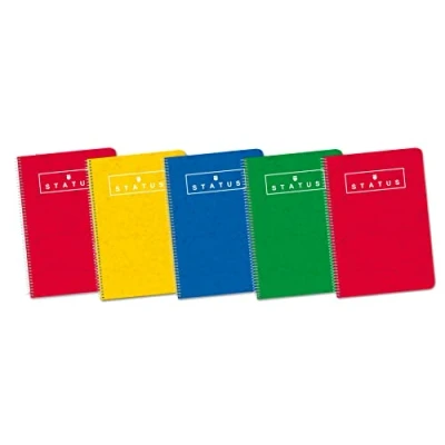 Imagen de Enri, Cuadernos A5(4º), Pack de 5 Libretas Status Tapa Extradura, 80 Hojas con Cuadrícula 4x4, Colores Aleatorios