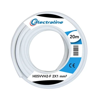 Imagen de Electraline 10964 h05vvh2 f cavo, sezione 2x1 mm, lunghezza 20 m, bianco