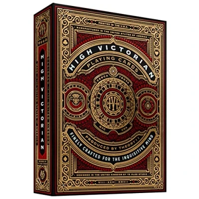 Imagen de Hgh Victorian Theory 11 High Red Baraja de Cartas Poker Premium para Coleccionsitas, Adultos Unisex, Rojo y Dorado