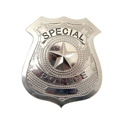 Imagen de My Other Me Placa de policía, 7 x 6 cm, color plata (Viving Costumes MOM02518)