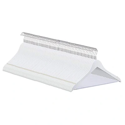 Imagen de COM FORT HOUSE Pack 10 Perchas de Madera Antideslizantes Color Blanco Diseño Fino y Elegante Maciza Percha Ideal para Trajes Gancho Acero Inoxidable Giratorio