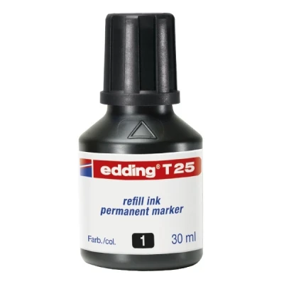 Imagen de Tinta rotulador edding t 25 negro frasco de 30 ml