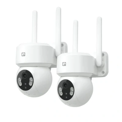 Imagen de Garza Smart Pack 2 Cámara de vigilancia WiFi IP 360º Exterior Inteligente. 1296P con Visión Nocturna, Audio bidireccional, Detección Movimiento, Control por App.