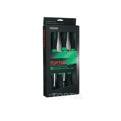 Imagen de TOPTUL GAAE0605 Kit de atornilladores 6 ranurada, Destornillador estrella (PH) 5.5, 6.5, 8, 10, PH1, PH2 Visor (cartón) magnético
