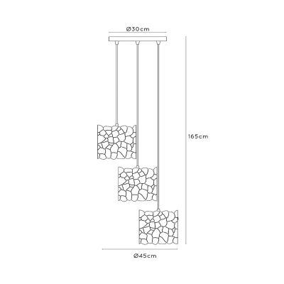 Imagen de Lucide Lámpara colgante Almelo, 3 luces, redonda, negro/oro, metal