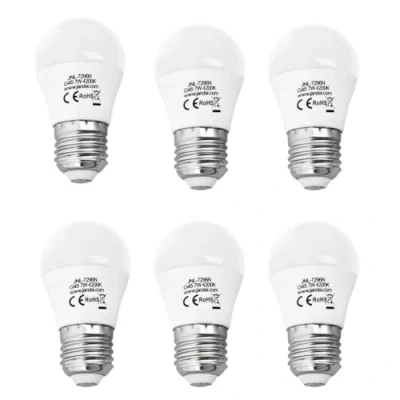 Imagen de Jandei Pack de 6 x Bombillas LED mini G45, Casquillo E27, 7W, 630 Lúmenes para Lámparas Techo, Sistemas alumbrado, Navidad, Apliques Decorativos, Mesilla. (Blanco Neutro 4200K, 6)