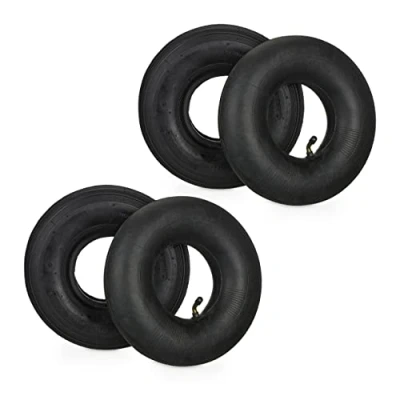 Imagen de Relaxdays Rueda Carretilla con Cámara de Aire, Set 2, Neumáticos Repuesto, 3.00 4&quot;, para Carreta, máx. 125 kg, Negro, Caucho, 26 x 8.5 cm