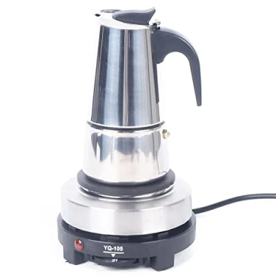Imagen de SanBouSi cafetera eléctrica de acero inoxidable, expreso con cocina eléctrica, 200 300 ml (4 tazas, ml)