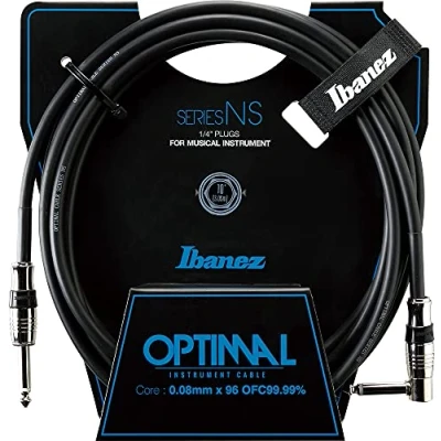 Imagen de Ibanez NS10L 10 ft clavijas en ángulo recto y derecho óptima Cable para instrumento