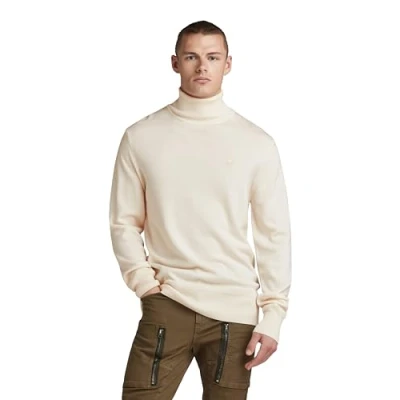 Imagen de G Star Raw Premium Core Turtle Neck Knitted Pullover para Hombre, Beige (Eggnog D21933 B692 G076), S