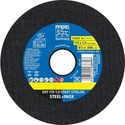 Imagen de PFERD Discos de corte, 25 unidades, EHT 115 x 1,0 22,23 mm, línea recta Start STEELOX 69120943 para acero, acero inoxidable (INOX)