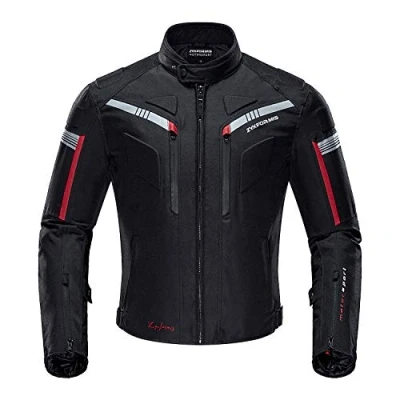 Imagen de Zyxformis Chaqueta de moto impermeables,Motocicleta Chaquetas a prueba viento Equipo protección cuerpo completo Blindado Otoño Verano Invierno para hombres