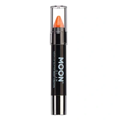 Imagen de Moon Glow Barra de pintura facial/crayón corporal con purpurina UV neón, maquillaje para rostro y cuerpo Brilla intensamente bajo iluminación Naranja 3.5g